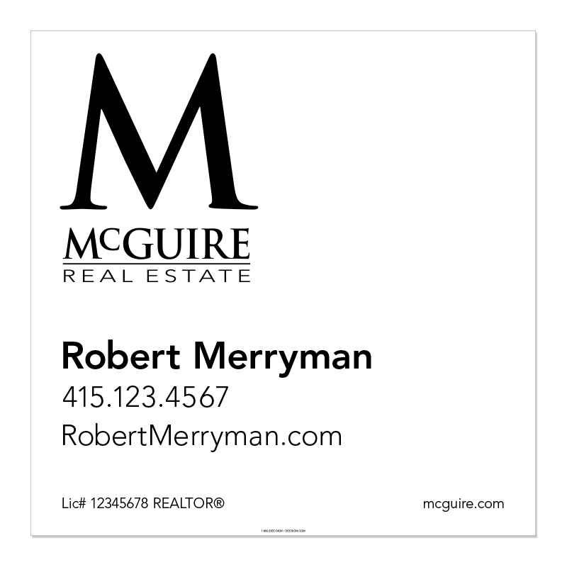 McGUIRE REAL ESTATE Model 24X24_STD_196 in Hanging Sign Panels Dee Sign®