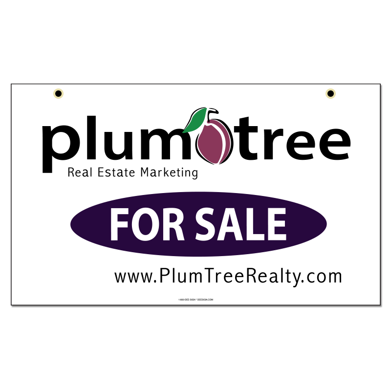 Plum Tree Realty Model 18X30_HANGING_177 in Hanging Sign Panels Dee Sign®