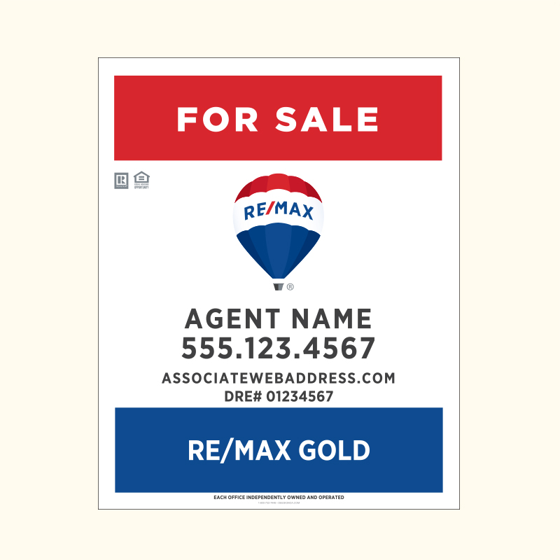 REMAX GOLD Agents Model 30X24_STD_HP_215 in Hanging Sign Panels | Dee Sign®